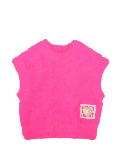 Billieblush Kids' Fluffy Patch-detail Sweater In Pink