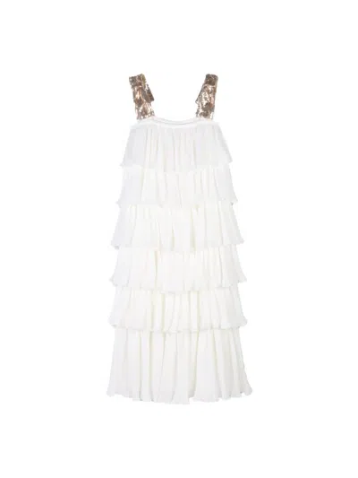 Billieblush Kids' Tiered Dress In Neutrals