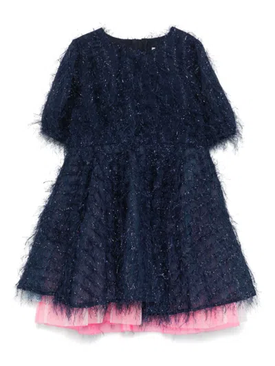 Billieblush Kids' Fringe-detail Dress In Blue