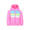 Billieblush Fuchsia Down Jacket For Girl With Hearts In Fuchsia