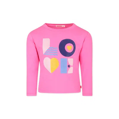 Billieblush Kids' Fuchsia T-shirt For Girl With Writing