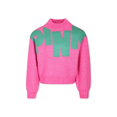 Billieblush Kids' Fuchsia Turtleneck For Girl With Writing