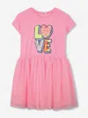 Billieblush Girls Bi-material Love Dress In Pink