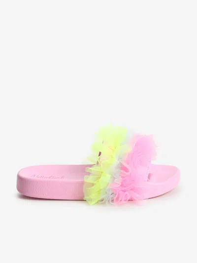 Billieblush Kids' Girls Frilly Tulle Sliders In Pink