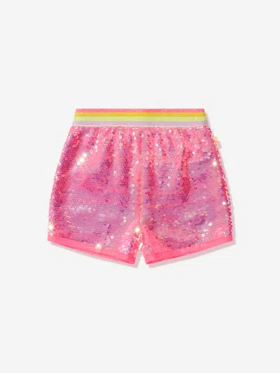 Billieblush Kids' Girls Glitter Shorts With Crown In Pink