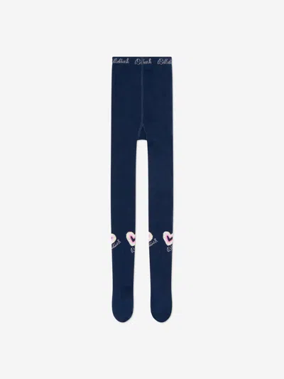Billieblush Babies'  Girls Heart Logo Tights In Blue