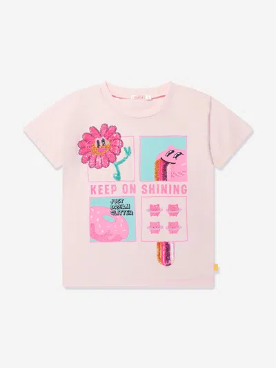 Billieblush Kids' Girls Keep On Shining T-shirt In Pink