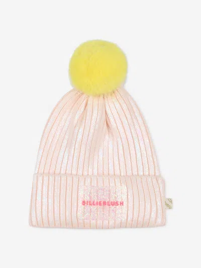 Billieblush Kids'  Girls Knitted Pom Pom Beanie Hat In Multi