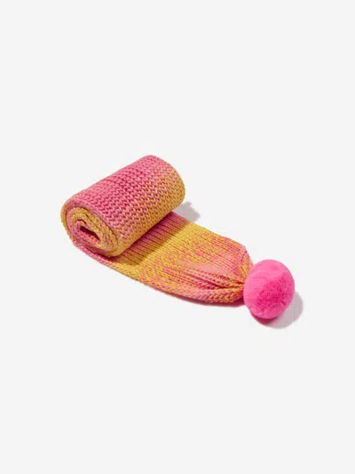 Billieblush Kids' Girls Knitted Pom Pom Scarf In Purple