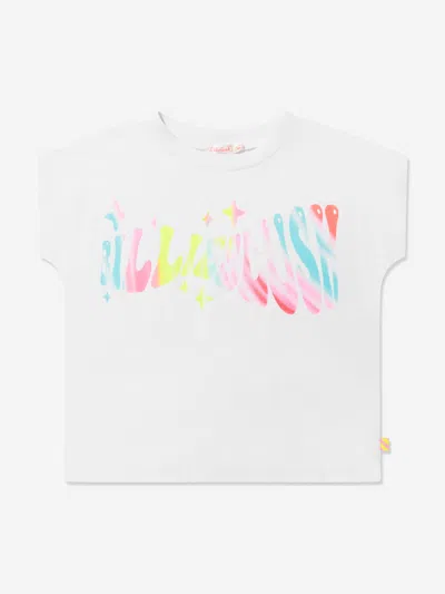 Billieblush Kids' Logo-print Cotton T-shirt In White