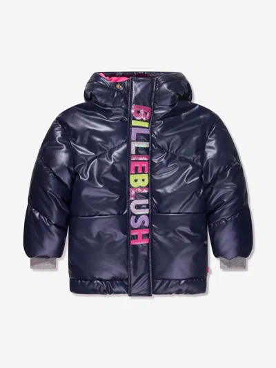 Billieblush Babies' Girls Logo Puffer Jacket In Blue