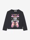 Billieblush Girls Long Sleeve Land Of Love T-shirt In Black