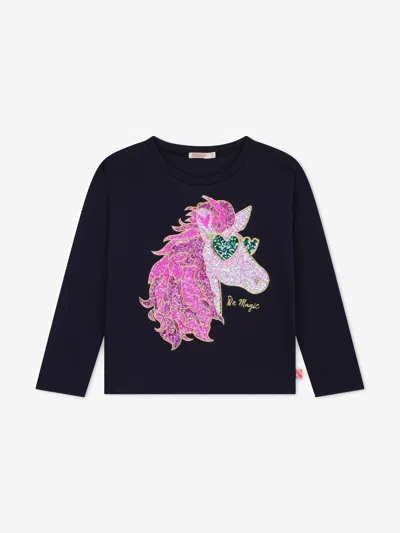 Billieblush Babies'  Girls Long Sleeve Pegasus T-shirt In Blue
