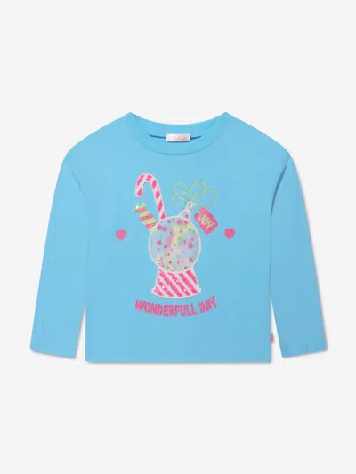 Billieblush Kids' Girls Long Sleeve T-shirt In Blue