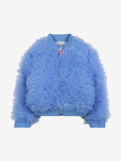 Billieblush Kids'  Girls Mesh Ruffle Jacket In Blue