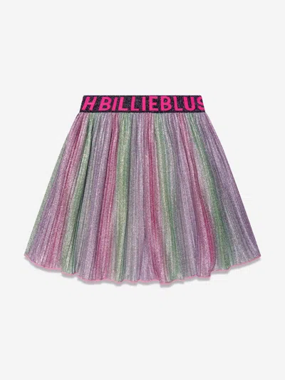Billieblush Kids' Pleated Glitter-embellished Mini Skirt In Multicoloured