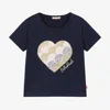 Billieblush Blue T-shirt For Girl With Hearts In Blue
