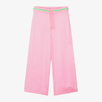 Billieblush Kids' Girls Pink Wide Leg Viscose Trousers