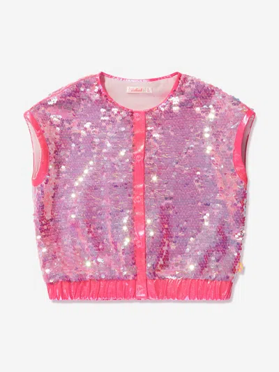Billieblush Kids' Girls Sequin Blouse In Pink