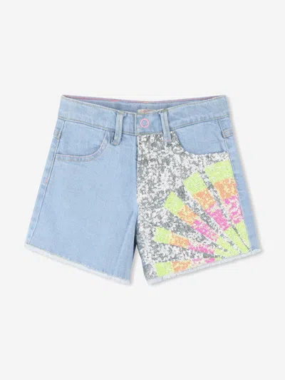 BILLIEBLUSH BILLIEBLUSH GIRLS SEQUIN DENIM SHORTS