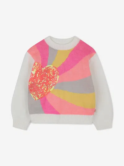 Billieblush Babies'  Girls Sequin Heart Knitted Jumper In White