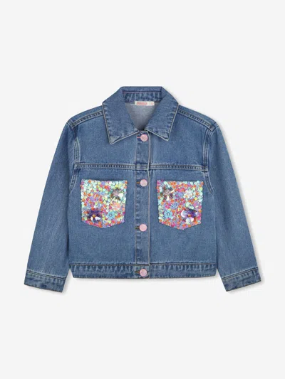 Billieblush Kids' Sequin-embellished Jacket In Blue