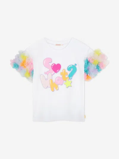 Billieblush Babies'  Girls So What? Mesh Sleeve T-shirt In White