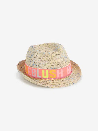 BILLIEBLUSH GIRLS STRAW TRILBY HAT