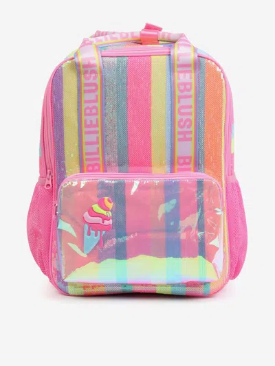 Billieblush Kids' Girls Striped Sequins Ice Cream Backpack In Pink