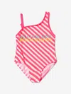 Billieblush Striped One-shoulder Swimsuit In Pink