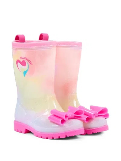Billieblush Kids' Glitter-effect Bow-detail Boots In Pink