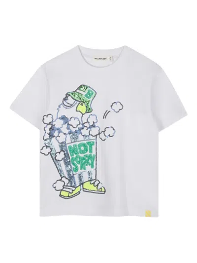 Billieblush Kids' Graphic Popcorn-print T-shirt In White