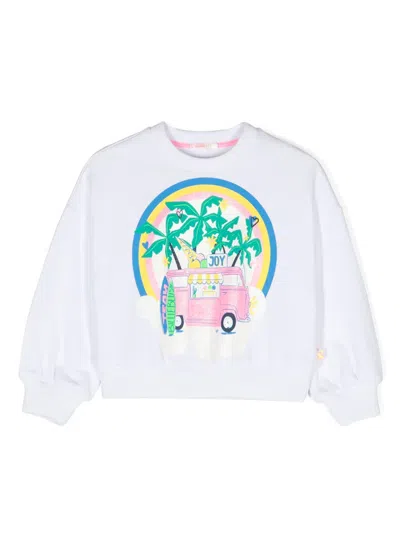 Billieblush Kids' Graphic-print Cotton Sweatshirt In White