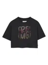 Billieblush Graphic Print Cropped T-shirt In Black