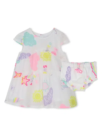Billieblush Babies' Graphic-print Dress Set In White