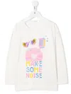 Billieblush Graphic-print Long-sleeve T-shirt In 白色