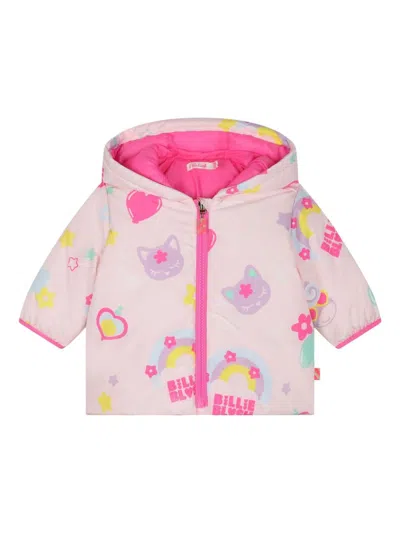 Billieblush Babies' Girls Pink Padded Rainbow Cat Jacket