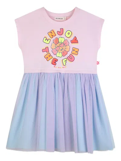 Billieblush Kids' Graphic-print Short-sleeve Dress In Multi