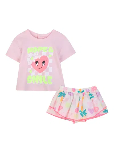 Billieblush Babies' Graphic-print Shorts Set In Pink