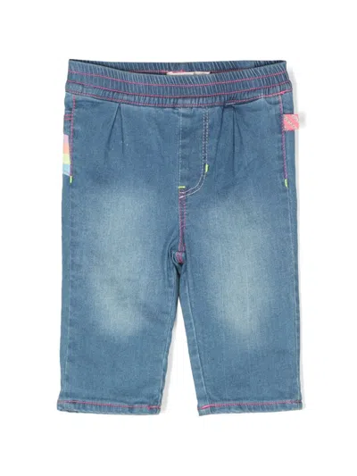 Billieblush Babies' Graphic-print Straight-leg Jeans In Blue