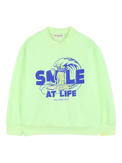 Billieblush Kids' Graphic-print Sweater In Green