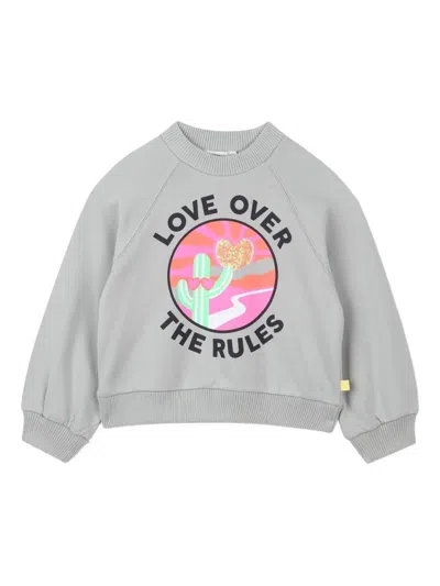 Billieblush Kids' Graphic-print Sweatshirt In Gray