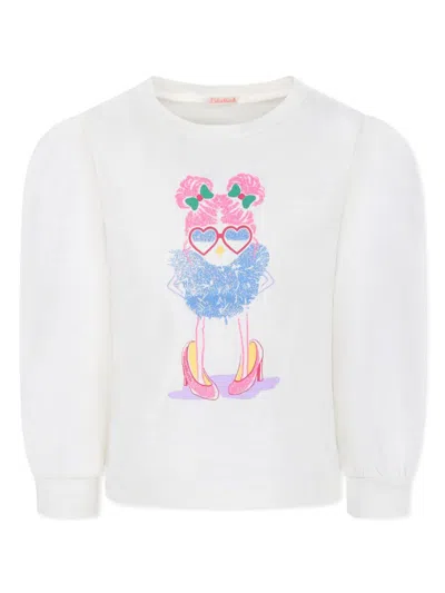 Billieblush Kids' Graphic-print T-shirt In Neutrals