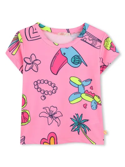 Billieblush Kids' Graphic-print T-shirt In Pink