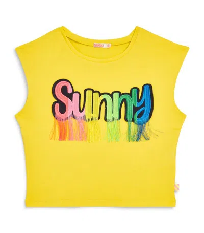 Billieblush Kids' Patch-detail Cotton T-shirt In Yellow