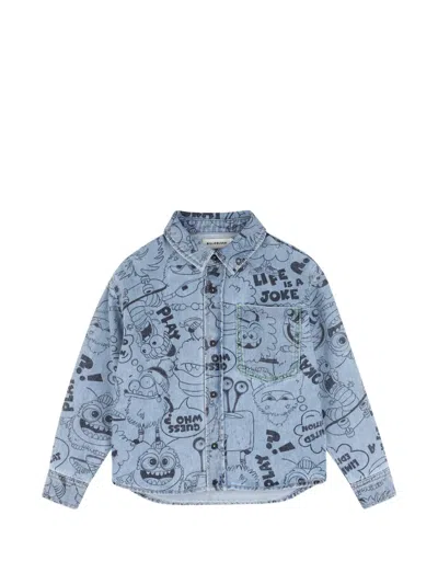 Billieblush Kids' Graphic-print Cotton Shirt In Blue