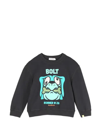 Billieblush Kids' Graphic-print Cotton Sweater In Gray