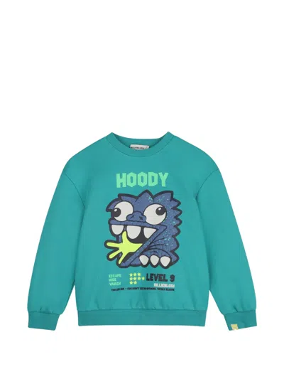 Billieblush Kids' Graphic-print Cotton Sweater In Green