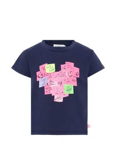 Billieblush Kids' Graphic-print Cotton T-shirt In Blue