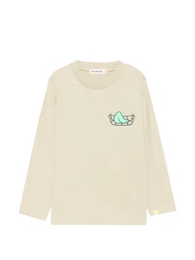 Billieblush Kids' Graphic-print Long-sleeve T-shirt In Neutral